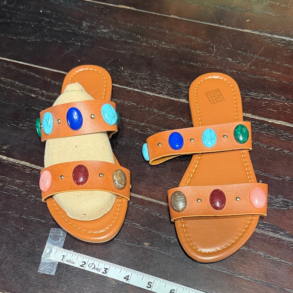 Source Unknown Multicolor Gemstone Sandals - image 1